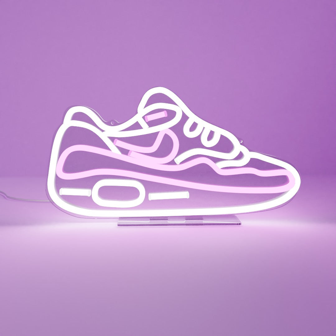 Soccer sneakers neon sign Royalty Free Vector Image